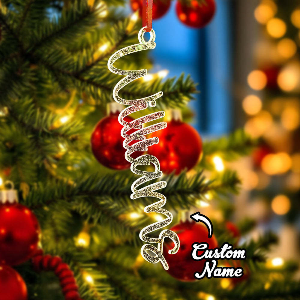 Ornement D'arbre De Noël Avec Nom Personnalisé, Bas De Noël, Étiquette Cadeau, Décoration, Cadeau - Mug Personnalisé