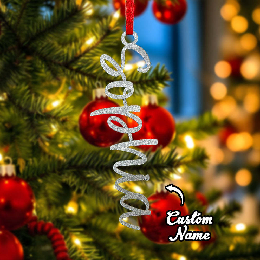 Ornement D'arbre De Noël Avec Nom Personnalisé, Bas De Noël, Étiquette Cadeau, Décoration, Cadeau - Mug Personnalisé