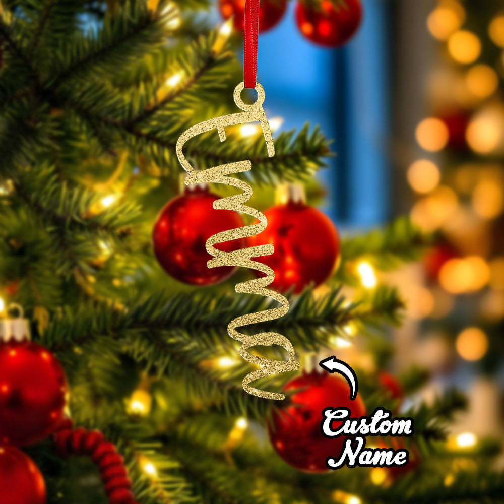 Ornement D'arbre De Noël Avec Nom Personnalisé, Bas De Noël, Étiquette Cadeau, Décoration, Cadeau - Mug Personnalisé
