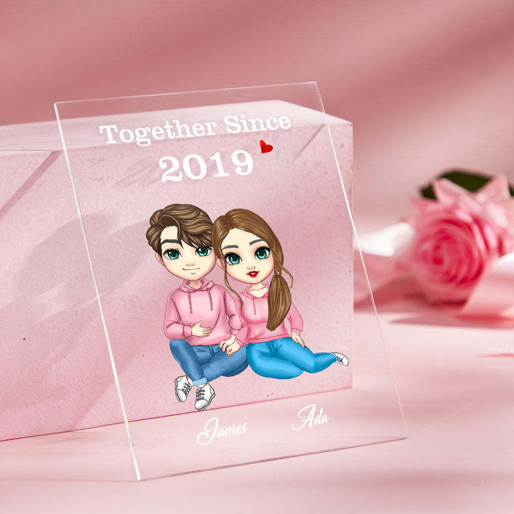 Cadeaux De Couple De Dessin Animé Saint Valentin/cadeaux D'anniversaire, Carte Personnalisée/plaque/veilleuse - Mug Personnalisé