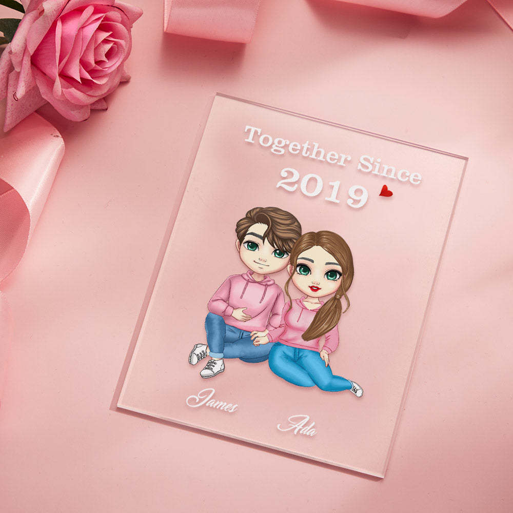 Cadeaux De Couple De Dessin Animé Saint Valentin/cadeaux D'anniversaire, Carte Personnalisée/plaque/veilleuse - Mug Personnalisé
