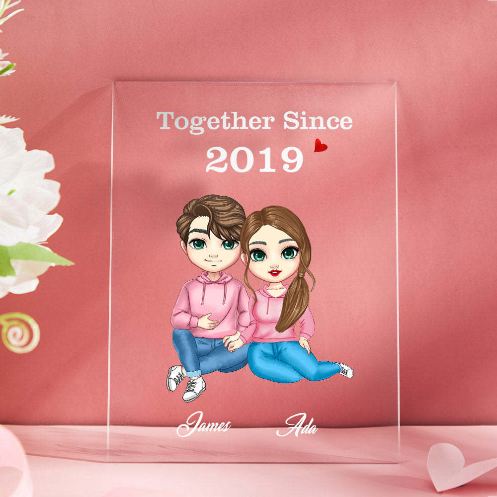 Cadeaux De Couple De Dessin Animé Saint Valentin/cadeaux D'anniversaire, Carte Personnalisée/plaque/veilleuse - Mug Personnalisé