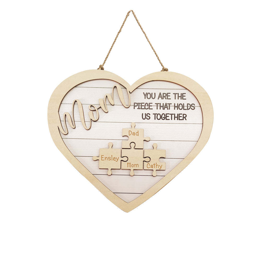 Cadeau Pour Maman Puzzle Maman Personnalisé Maman Personnalisée Vous Êtes La Pièce Qui Nous Tient Ensemble Panneau De Pièce De Puzzle - Mug Personnalisé