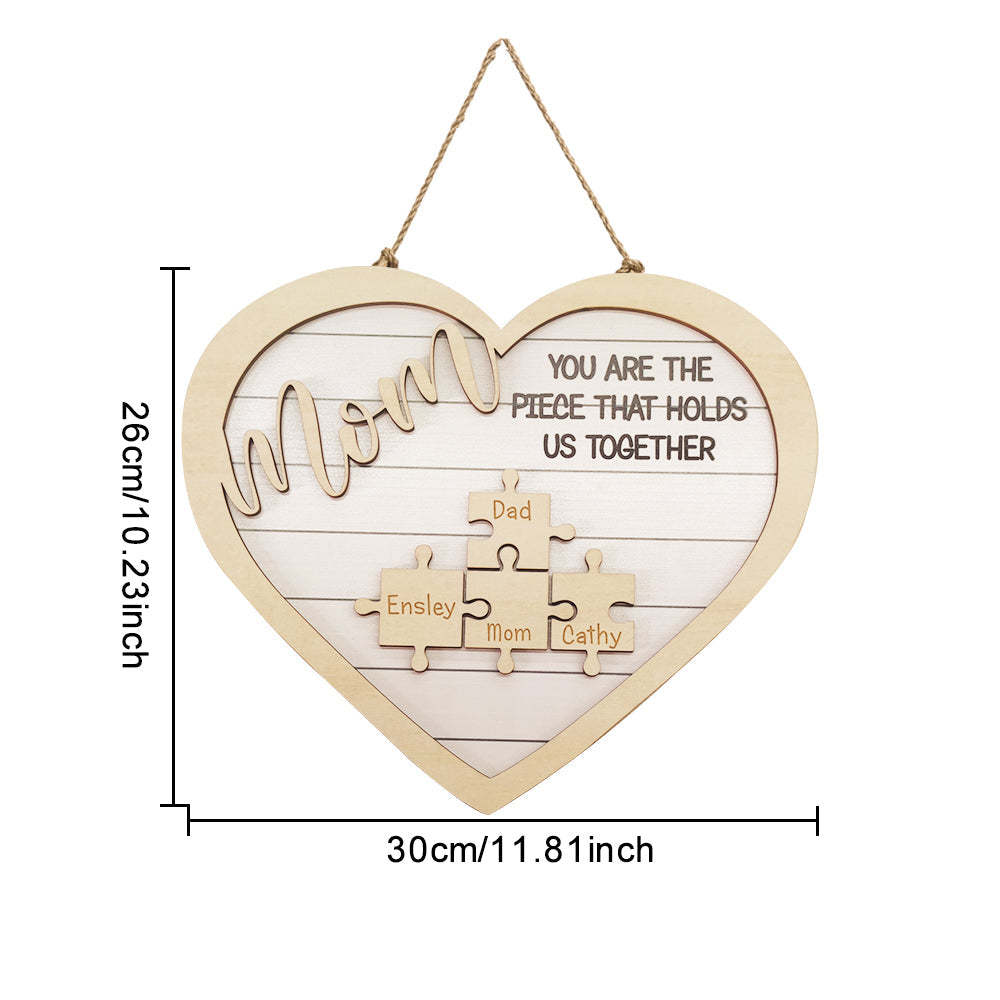 Cadeau Pour Maman Puzzle Maman Personnalisé Maman Personnalisée Vous Êtes La Pièce Qui Nous Tient Ensemble Panneau De Pièce De Puzzle - Mug Personnalisé