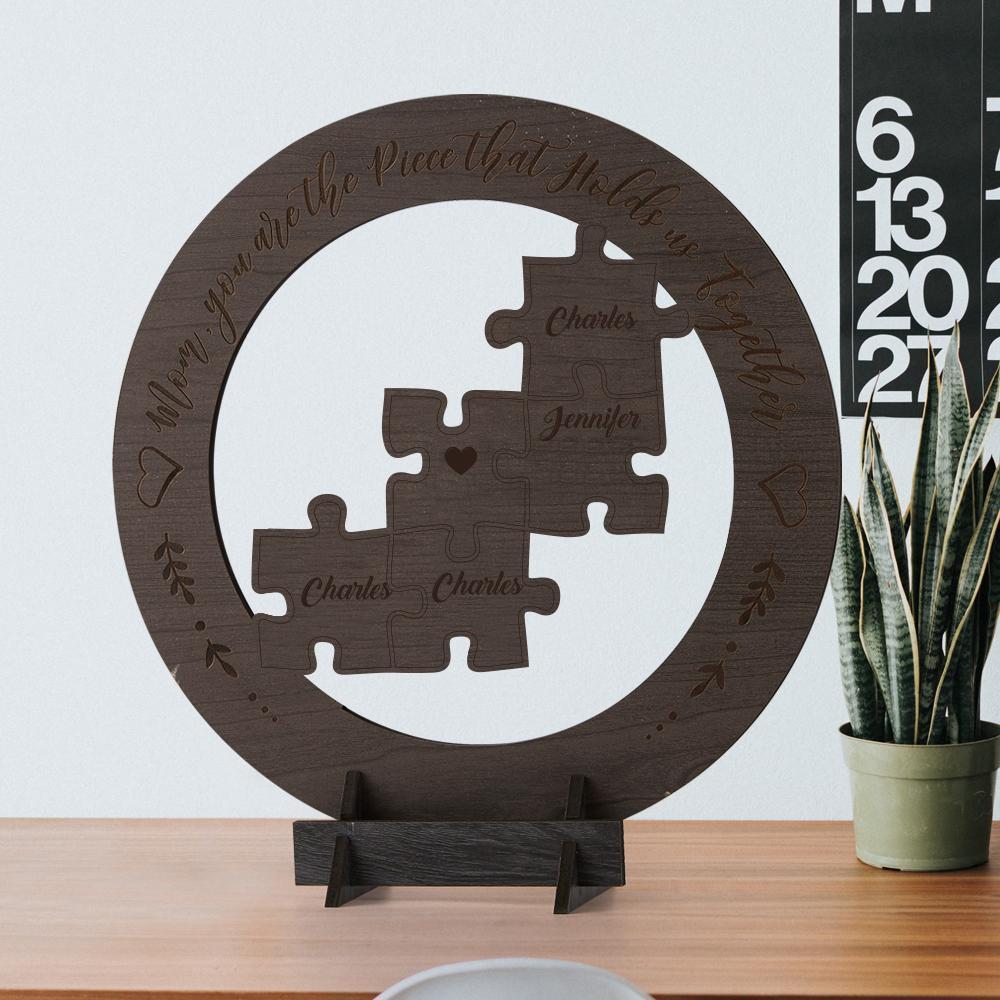 Cadeau De Fête Des Mères Cadre De Fête Des Mères En Bois Rond Personnalisé - Mug Personnalisé
