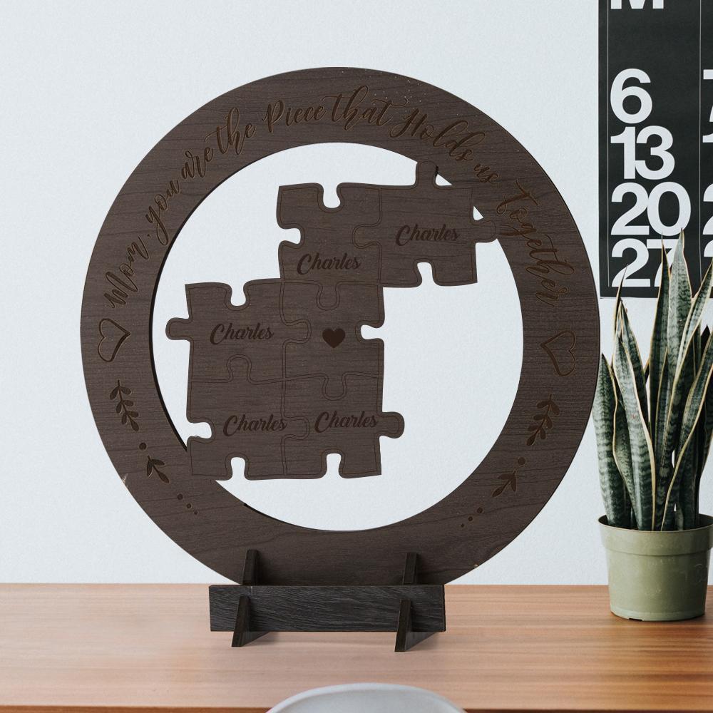 Cadeau De Fête Des Mères Cadre De Fête Des Mères En Bois Rond Personnalisé - Mug Personnalisé