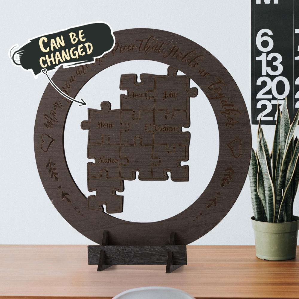 Cadeau De Fête Des Mères Cadre De Fête Des Mères En Bois Rond Personnalisé - Mug Personnalisé