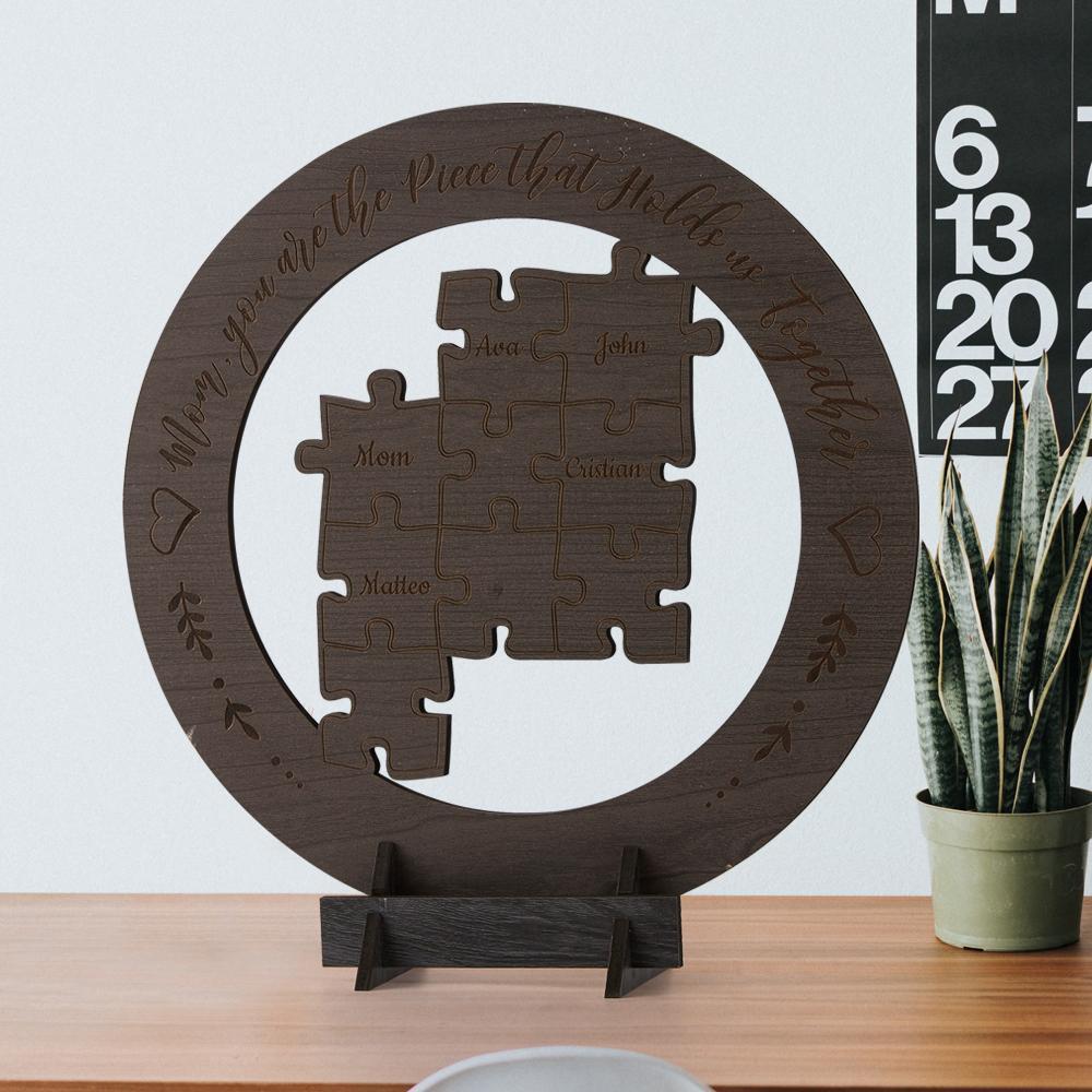 Cadeau De Fête Des Mères Cadre De Fête Des Mères En Bois Rond Personnalisé - Mug Personnalisé