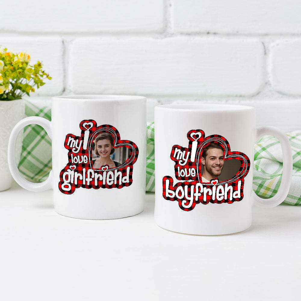 Tasse De Saint-valentin J'aime Ma Tasse De Petit Ami J'aime Ma Tasse De Petite Amie Tasse Personnalisée Pour Couple - Mug Personnalisé