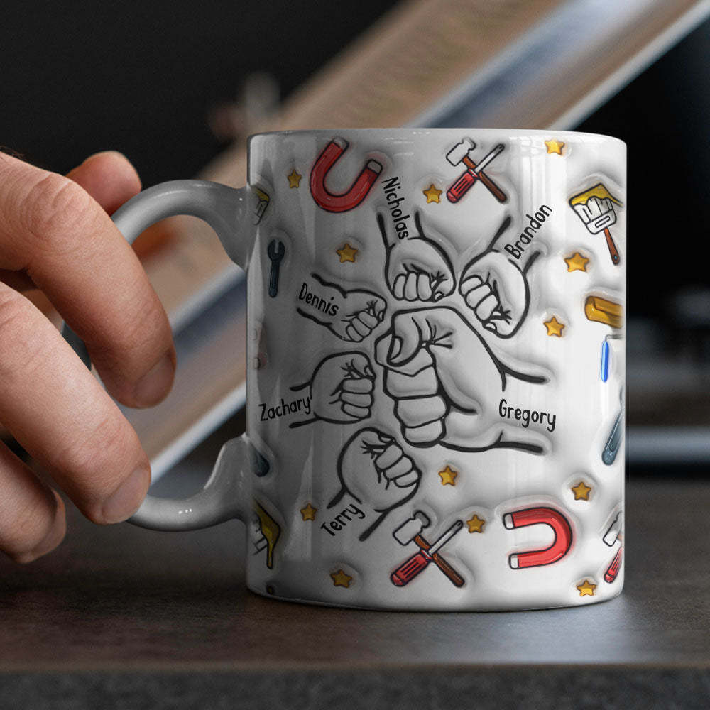 Tasse Imprimée Personnalisée À Effet Gonflé En 3d, Cadeaux De Fête Des Pères - Mug Personnalisé