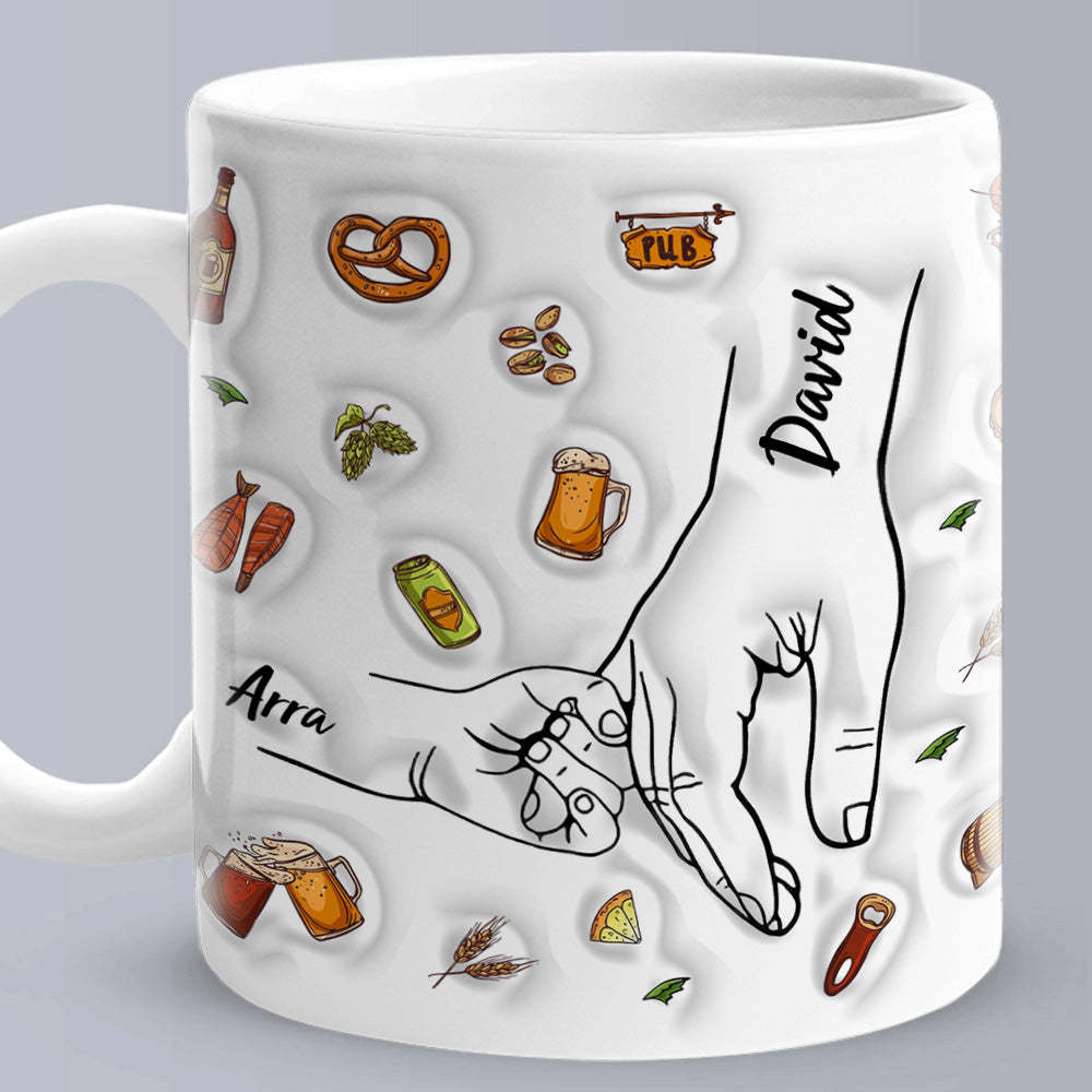 Tasse De Poing De Papa Personnalisée, Tasse De Poing De Papa Personnalisée, Tasse À Café Pour La Fête Des Pères, Tasse À Main De Père - Mug Personnalisé