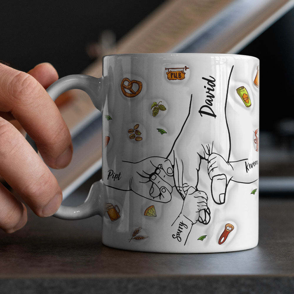 Tasse De Poing De Papa Personnalisée, Tasse De Poing De Papa Personnalisée, Tasse À Café Pour La Fête Des Pères, Tasse À Main De Père - Mug Personnalisé