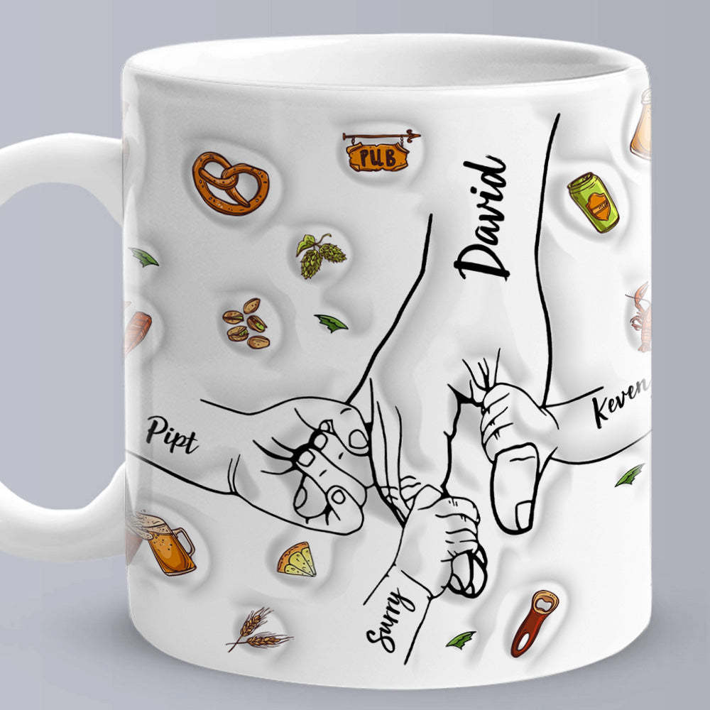 Tasse De Poing De Papa Personnalisée, Tasse De Poing De Papa Personnalisée, Tasse À Café Pour La Fête Des Pères, Tasse À Main De Père - Mug Personnalisé