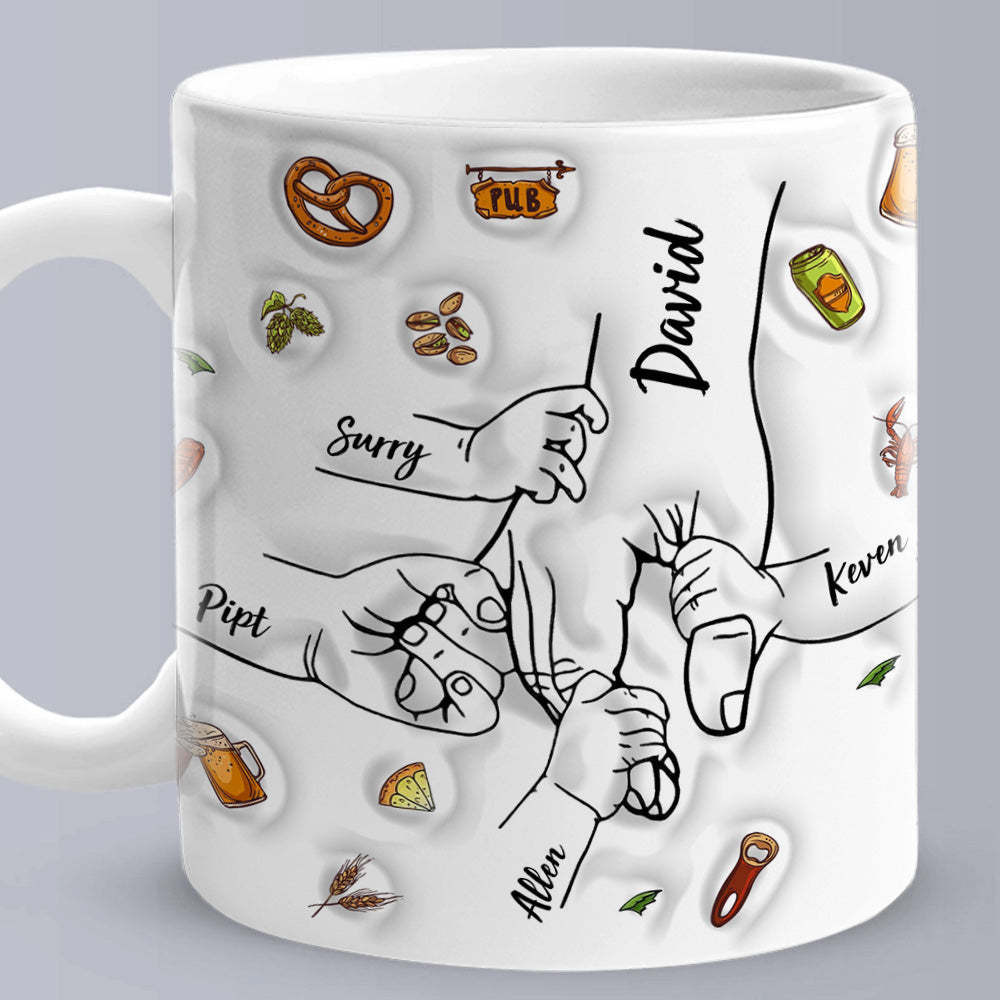 Tasse De Poing De Papa Personnalisée, Tasse De Poing De Papa Personnalisée, Tasse À Café Pour La Fête Des Pères, Tasse À Main De Père - Mug Personnalisé