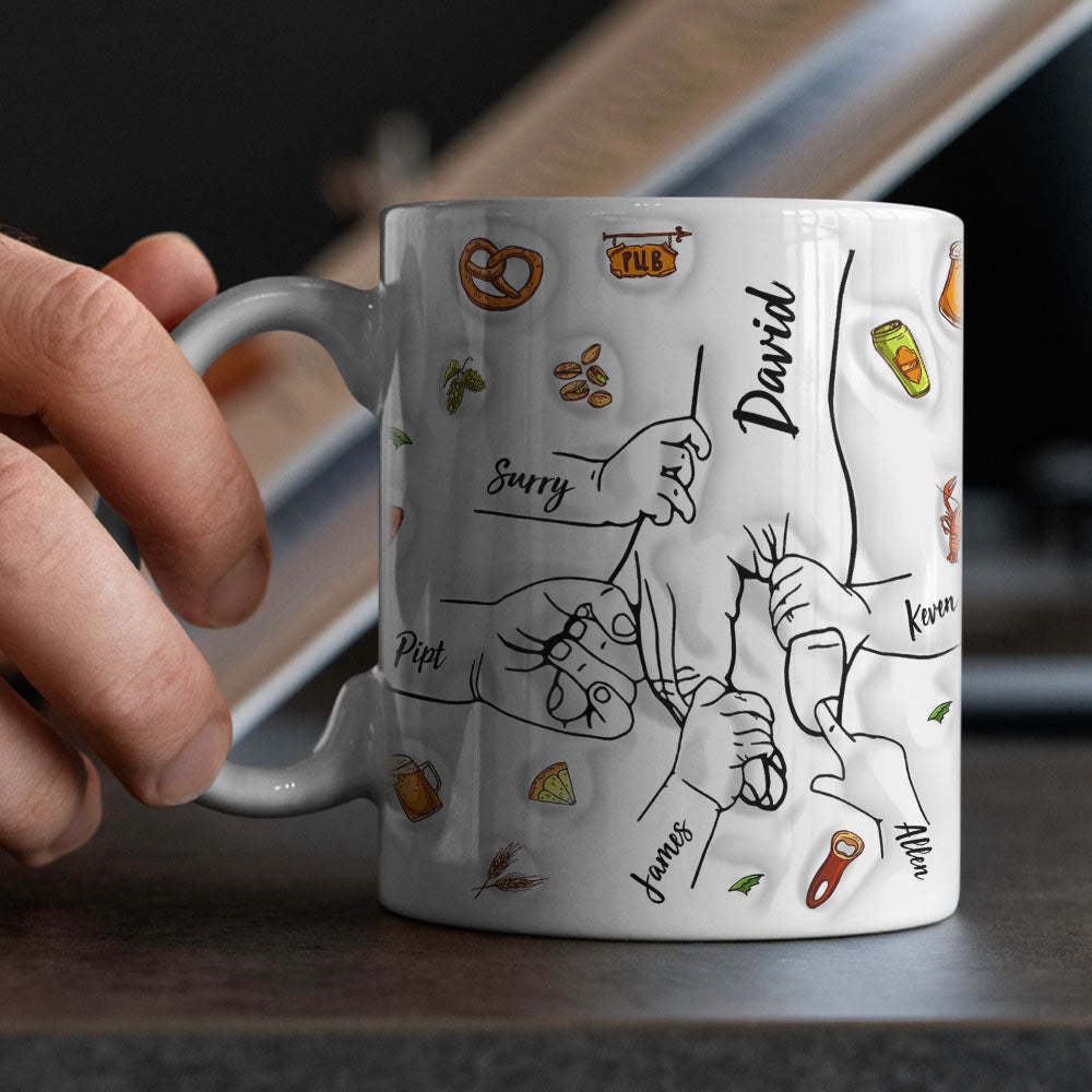 Tasse De Poing De Papa Personnalisée, Tasse De Poing De Papa Personnalisée, Tasse À Café Pour La Fête Des Pères, Tasse À Main De Père - Mug Personnalisé