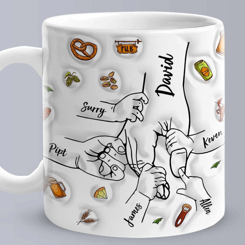Tasse De Poing De Papa Personnalisée, Tasse De Poing De Papa Personnalisée, Tasse À Café Pour La Fête Des Pères, Tasse À Main De Père - Mug Personnalisé