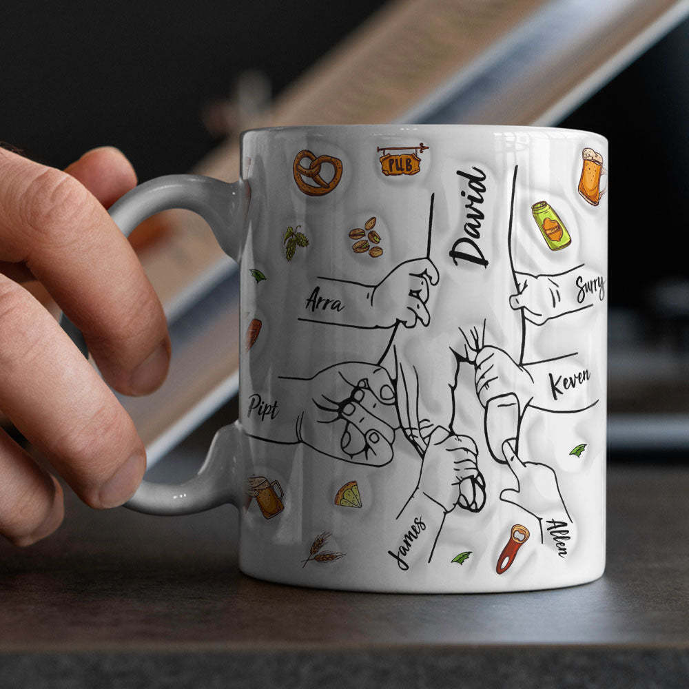 Tasse De Poing De Papa Personnalisée, Tasse De Poing De Papa Personnalisée, Tasse À Café Pour La Fête Des Pères, Tasse À Main De Père - Mug Personnalisé