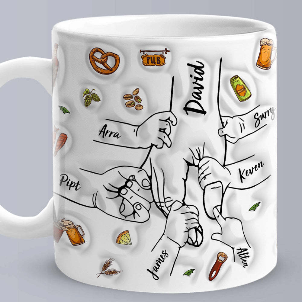Tasse De Poing De Papa Personnalisée, Tasse De Poing De Papa Personnalisée, Tasse À Café Pour La Fête Des Pères, Tasse À Main De Père - Mug Personnalisé