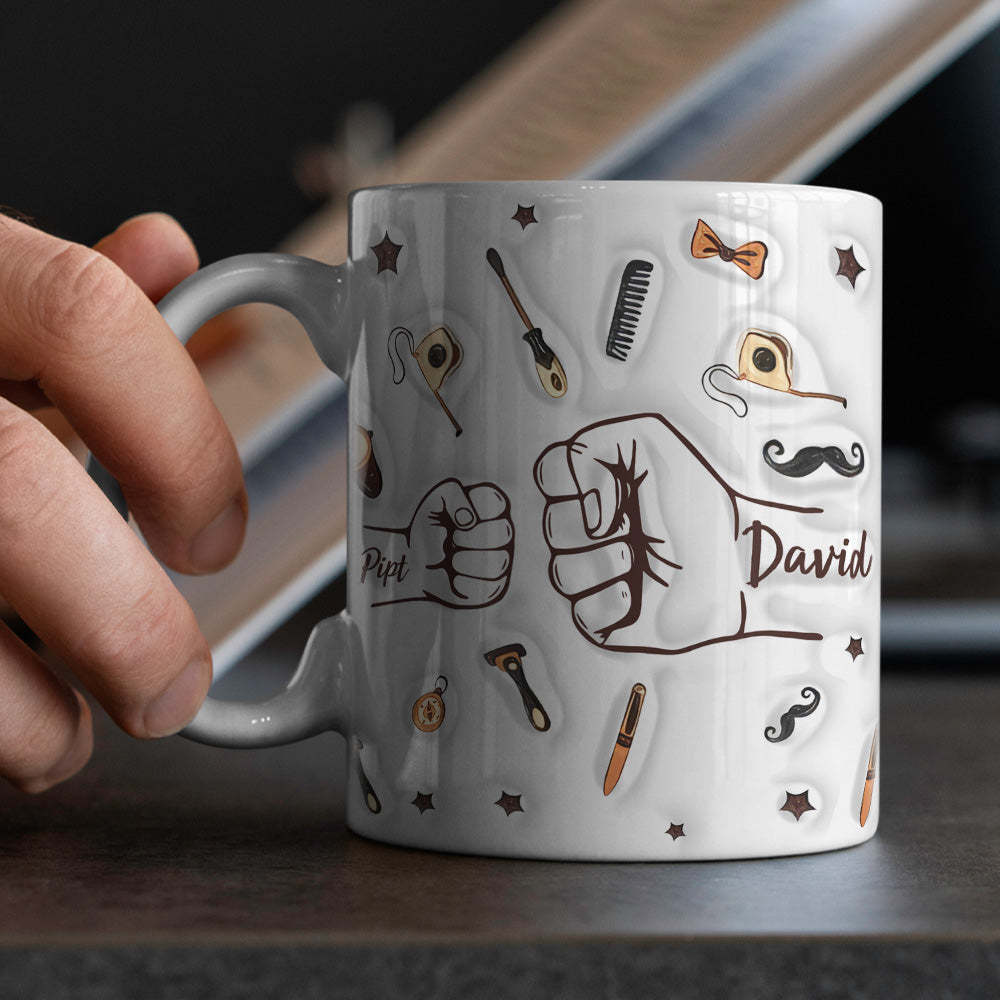 Tasse À Main De Père, Tasse De Poing De Papa Personnalisée, Tasse De Poing De Papa Personnalisée, Cadeaux De Fête Des Pères - Mug Personnalisé