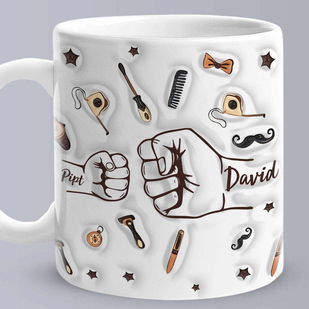 Tasse À Main De Père, Tasse De Poing De Papa Personnalisée, Tasse De Poing De Papa Personnalisée, Cadeaux De Fête Des Pères - Mug Personnalisé