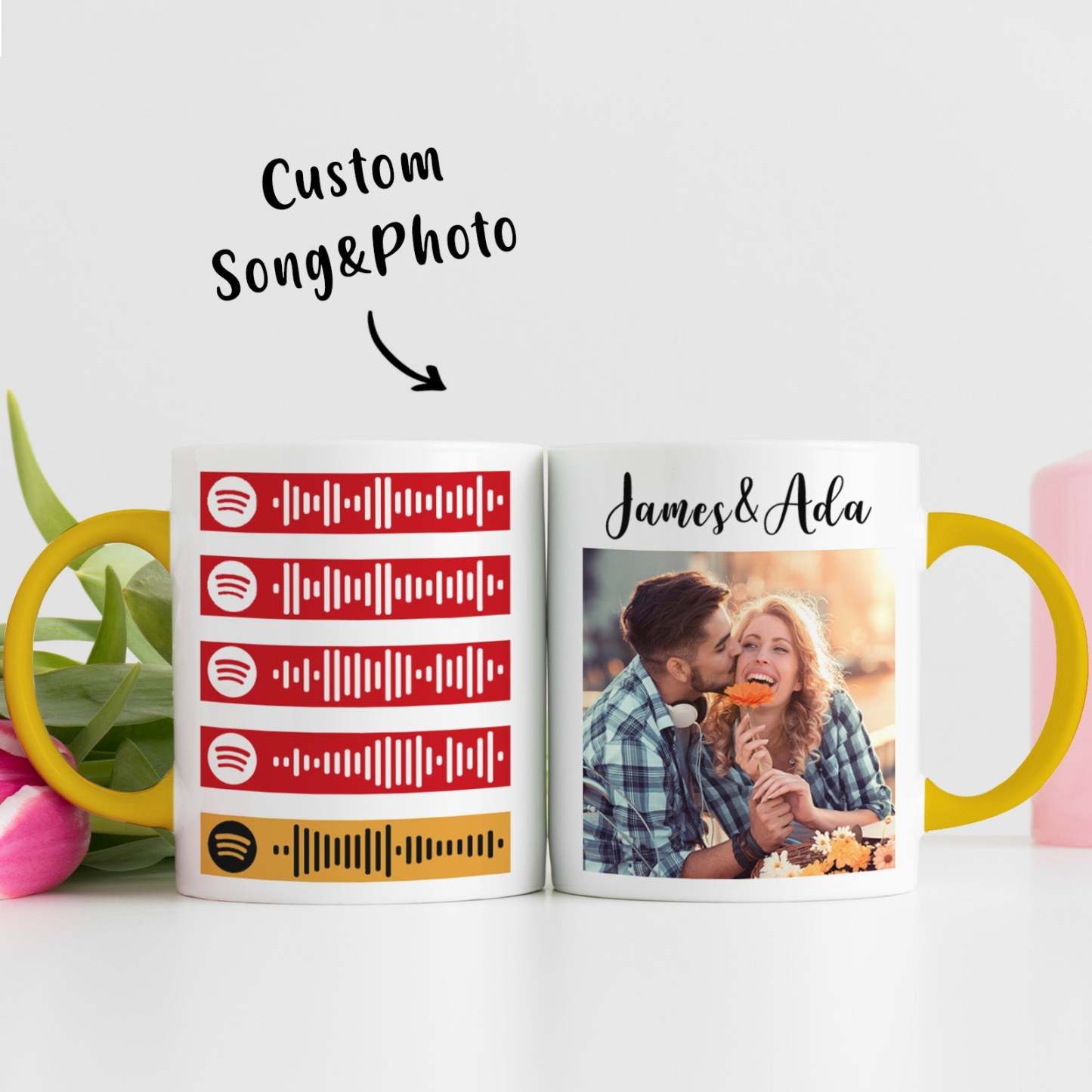 Tasses Spotify Personnalisées, Tasse De Photos, Tasse De Musique Personnalisée Pour Amoureux - Mug Personnalisé