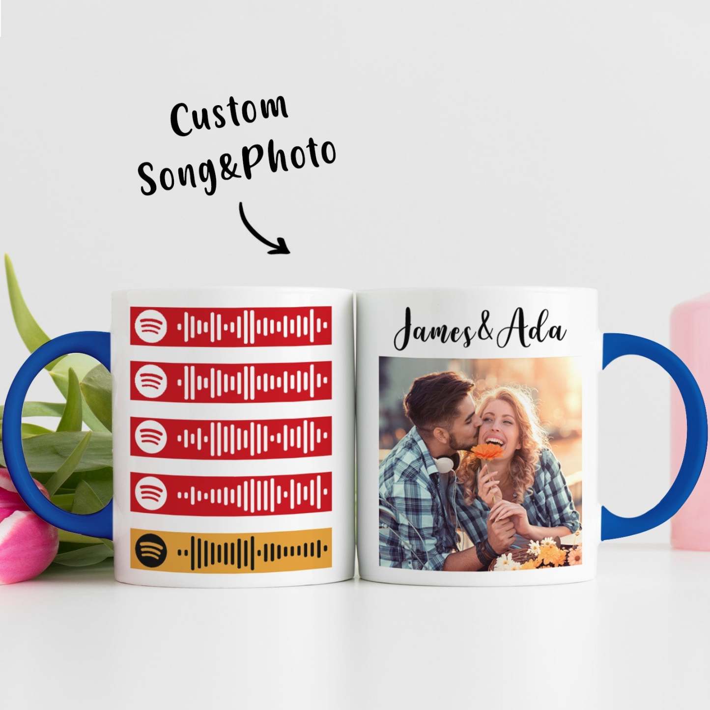 Tasses Spotify Personnalisées, Tasse De Photos, Tasse De Musique Personnalisée Pour Amoureux - Mug Personnalisé