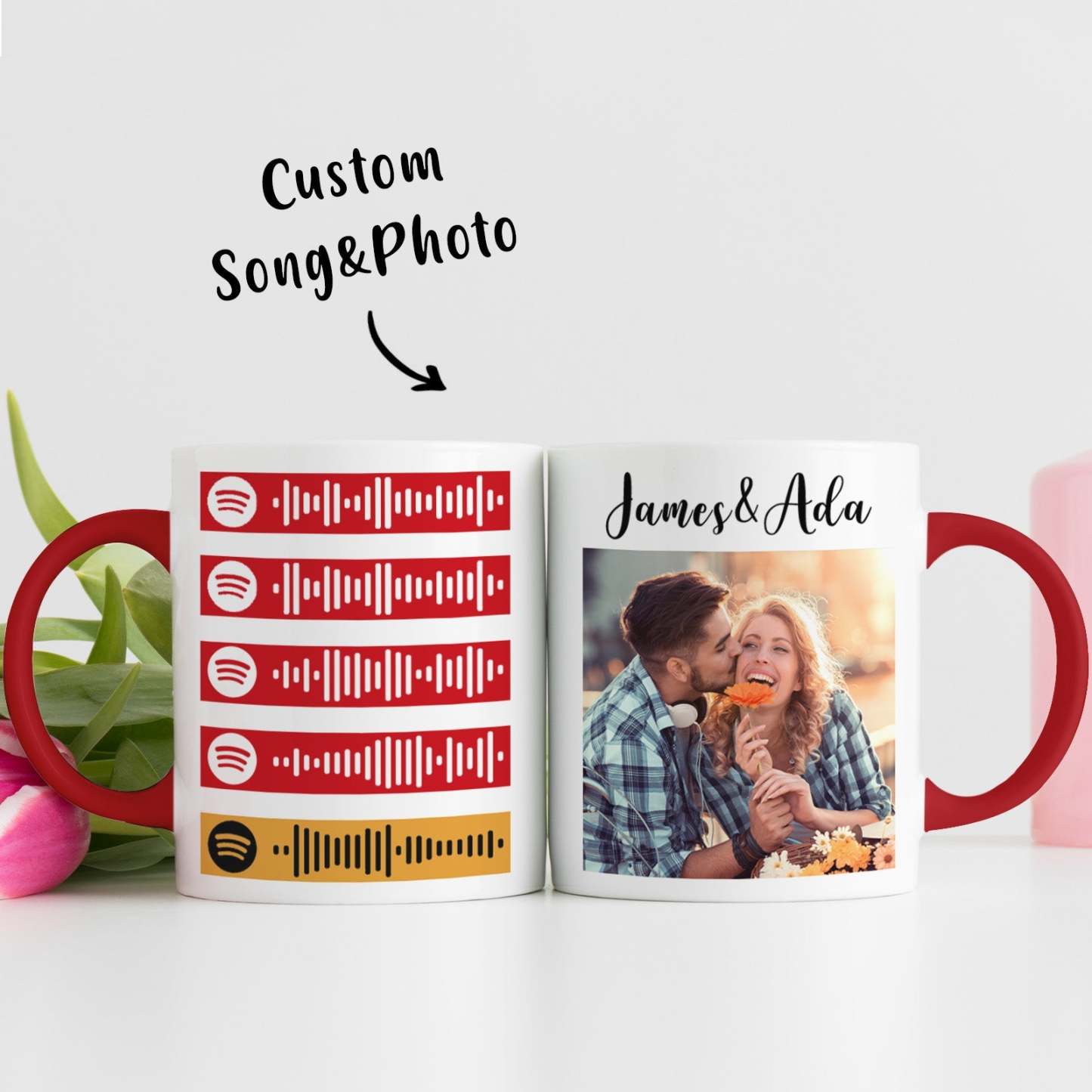 Tasses Spotify Personnalisées, Tasse De Photos, Tasse De Musique Personnalisée Pour Amoureux - Mug Personnalisé