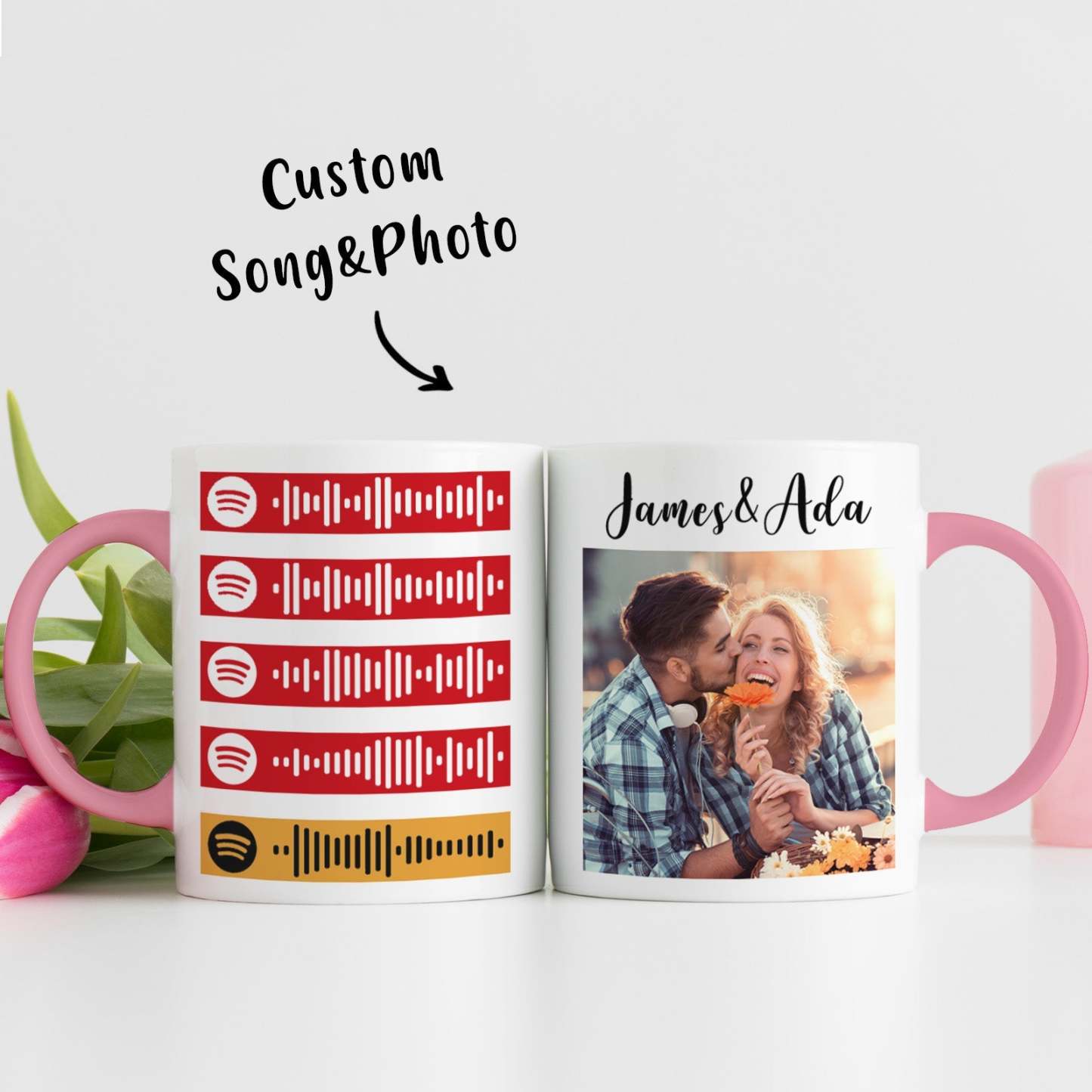Tasses Spotify Personnalisées, Tasse De Photos, Tasse De Musique Personnalisée Pour Amoureux - Mug Personnalisé