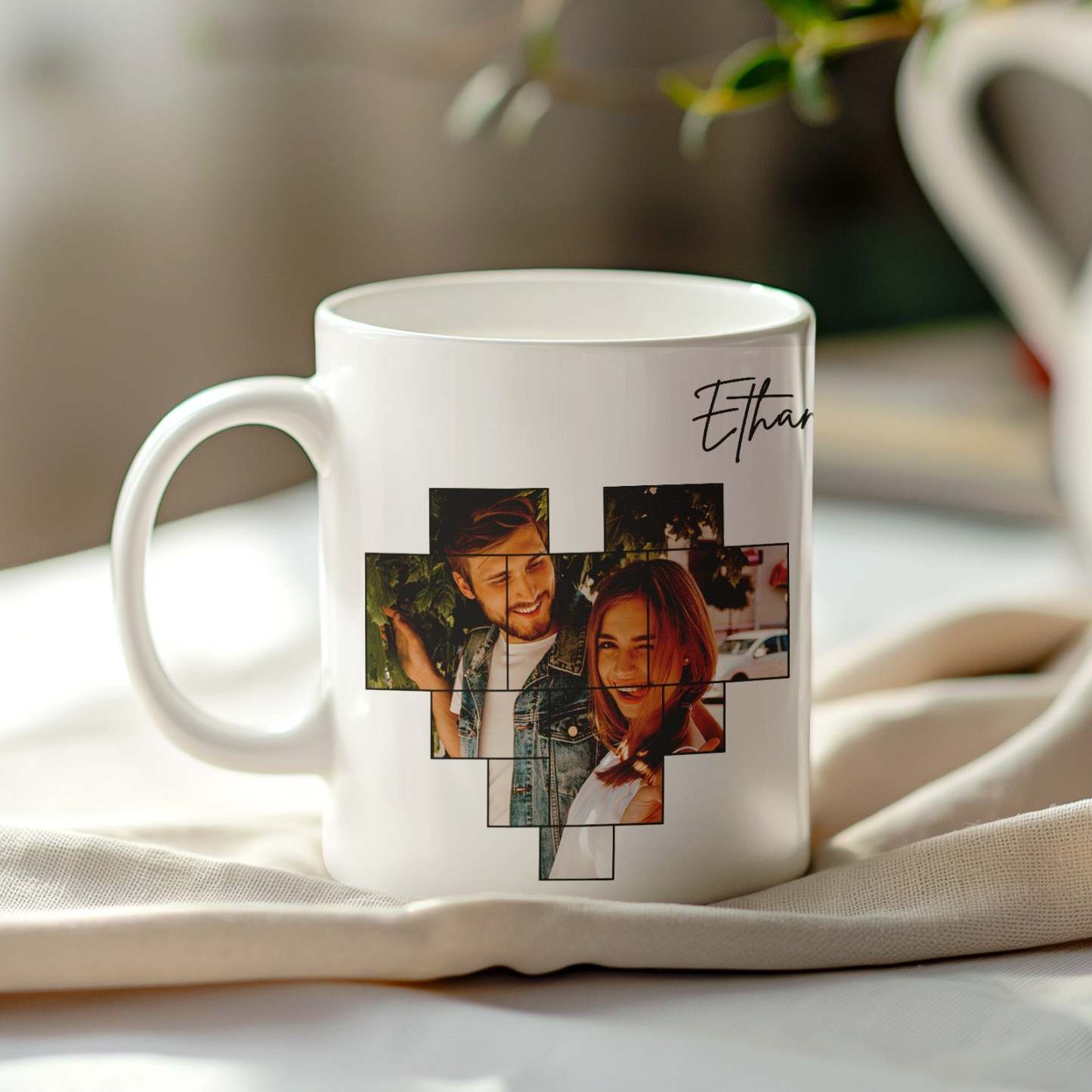 Calendrier Personnalisé Avec Photo Personnalisée Et Cadeaux De Tasse À Café Imprimés Par Code Spotify Pour Lui - Mug Personnalisé
