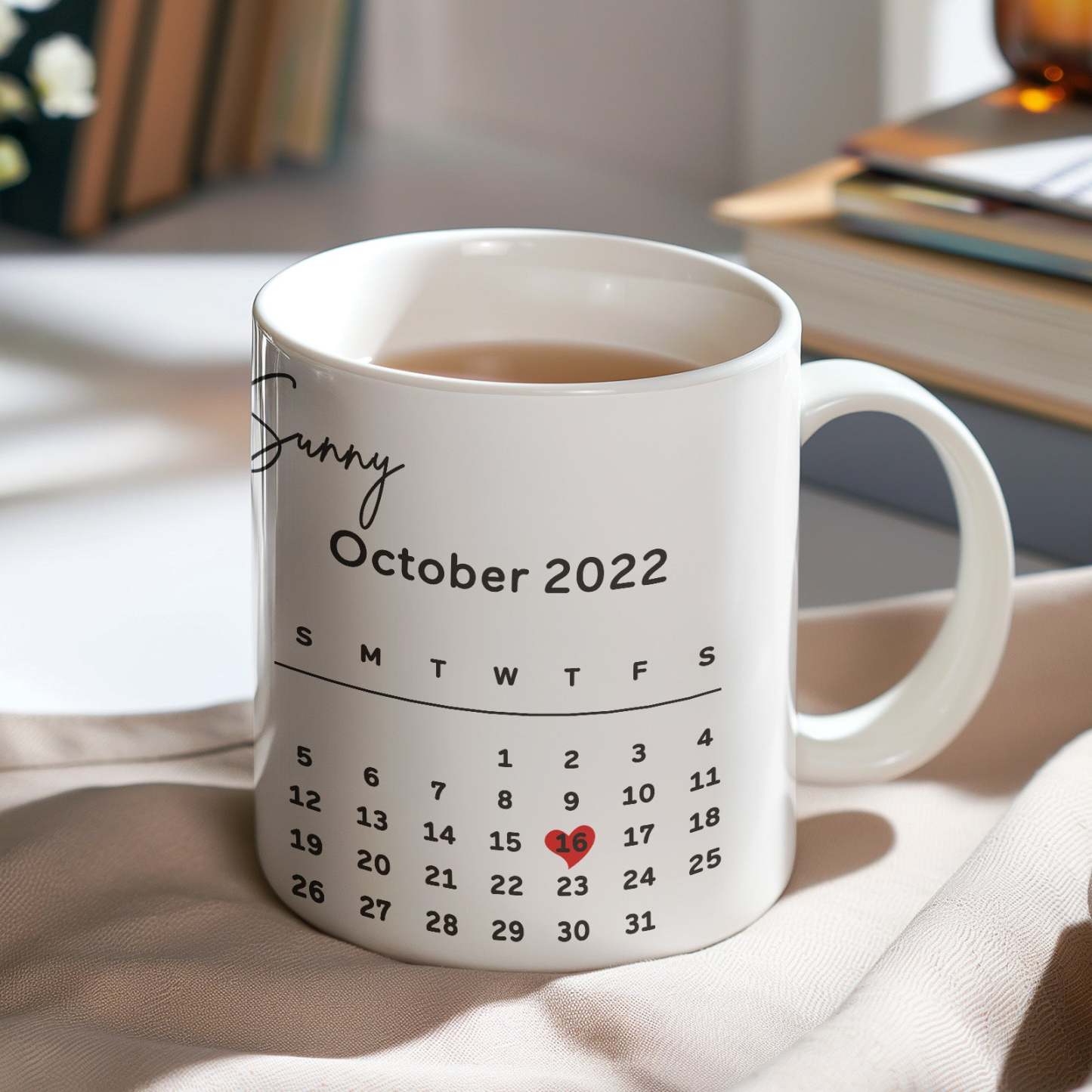 Calendrier Personnalisé Avec Photo Personnalisée Et Cadeaux De Tasse À Café Imprimés Par Code Spotify Pour Lui - Mug Personnalisé