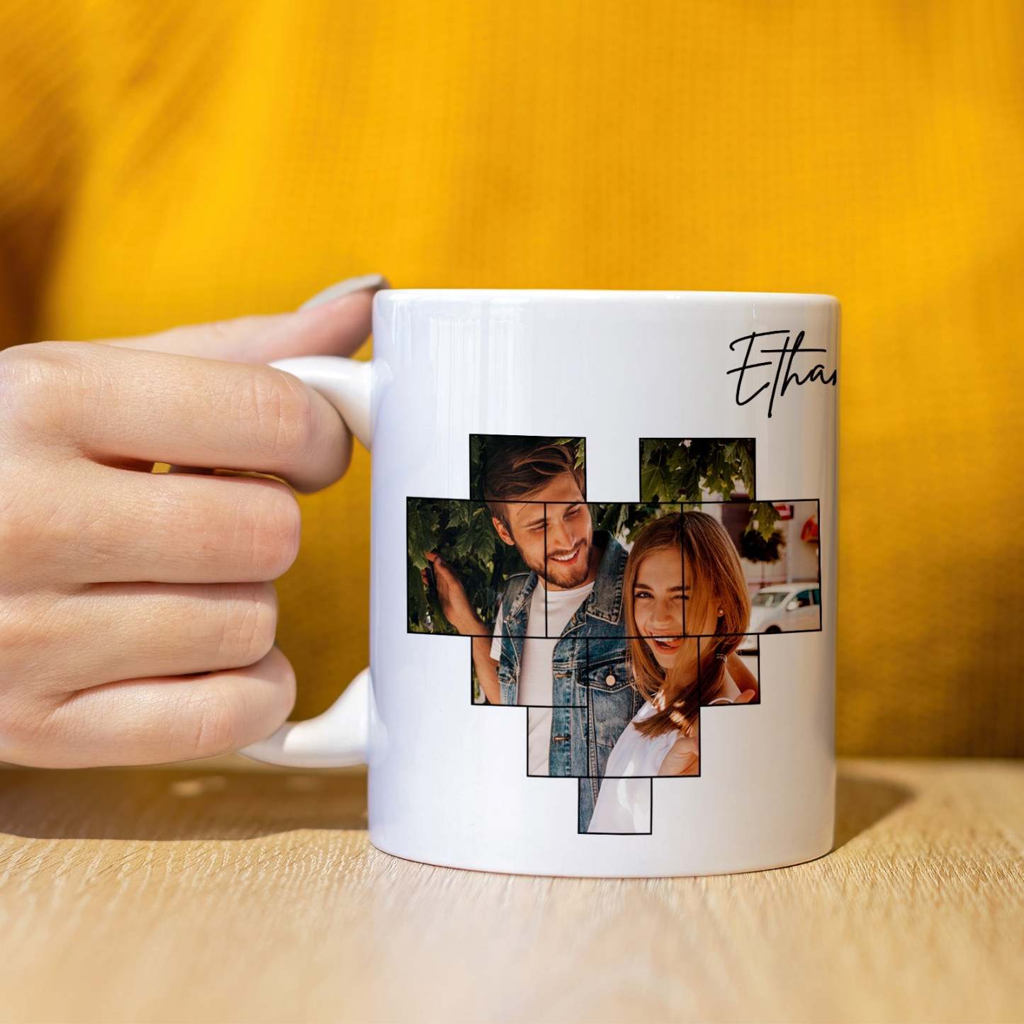 Calendrier Personnalisé Avec Photo Personnalisée Et Cadeaux De Tasse À Café Imprimés Par Code Spotify Pour Lui - Mug Personnalisé