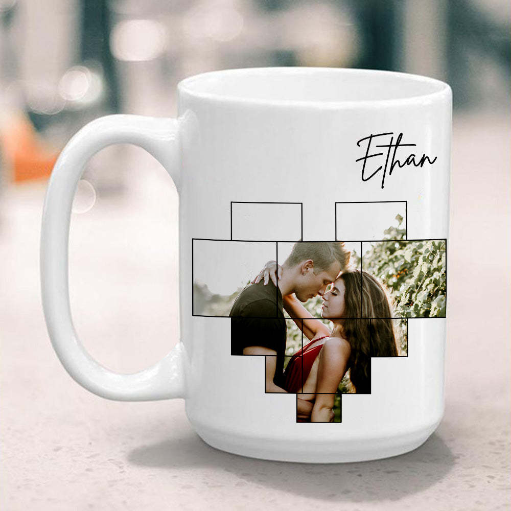 Calendrier Personnalisé Avec Photo Personnalisée Et Cadeaux De Tasse À Café Imprimés Par Code Spotify Pour Lui - Mug Personnalisé