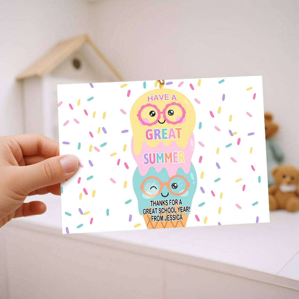 Carte De Crème Glacée, Carte D'appréciation Du Professeur, Ayez Un Doux Cadeau D'été - Mug Personnalisé