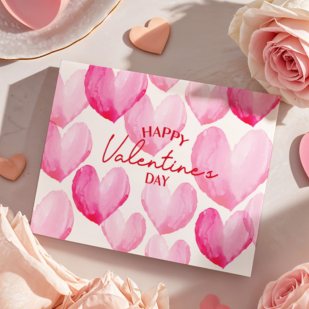 Carte De Saint Valentin Joyeuse Carte De Coeurs Carte De Saint Valentin Carte Romantique Cadeaux - Mug Personnalisé