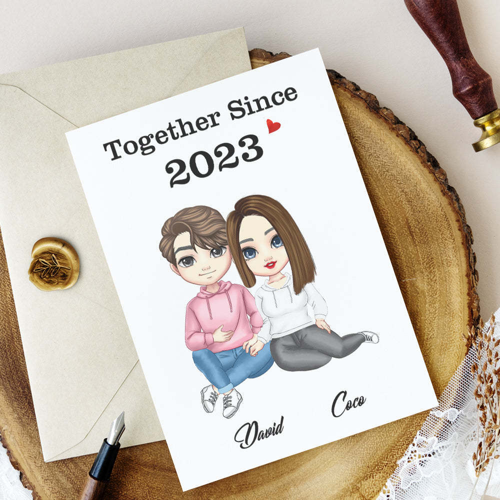 Cadeaux De Couple De Dessin Animé Saint Valentin/cadeaux D'anniversaire, Carte Personnalisée/plaque/veilleuse - Mug Personnalisé