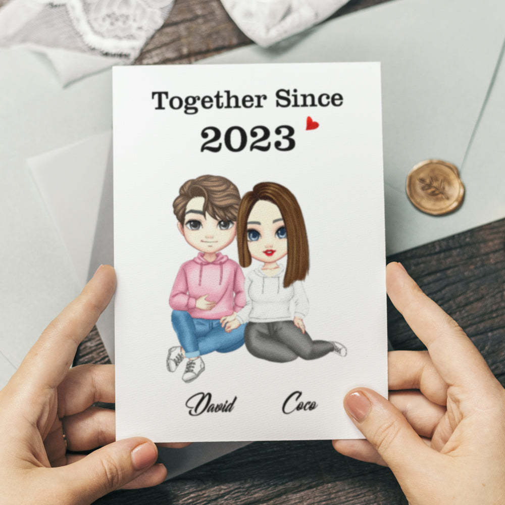 Cadeaux De Couple De Dessin Animé Saint Valentin/cadeaux D'anniversaire, Carte Personnalisée/plaque/veilleuse - Mug Personnalisé