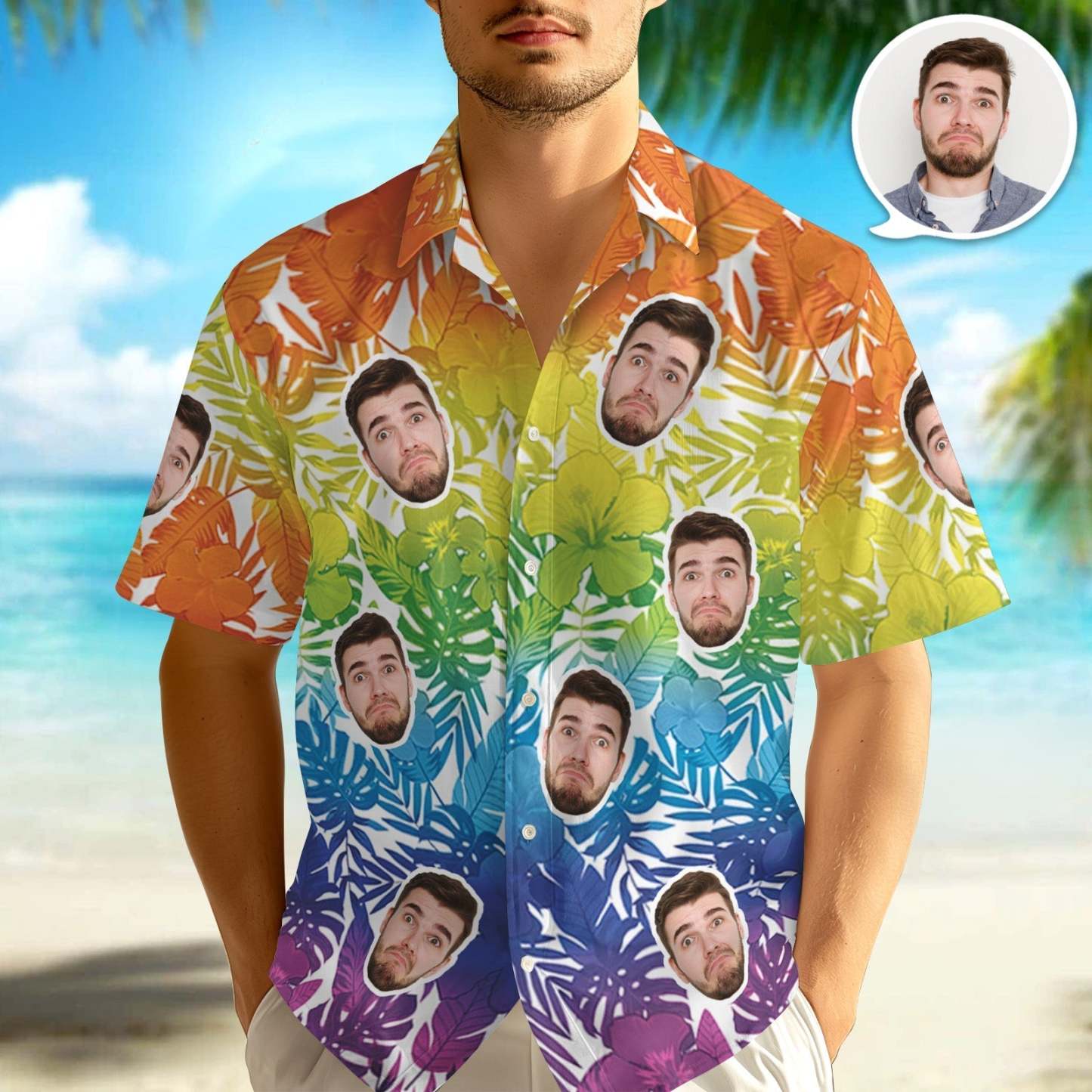 Chemise Photo Personnalisée Visage Personnalisé Chemise Hawaïenne Cadeaux Photo Personnalisés - Mug Personnalisé