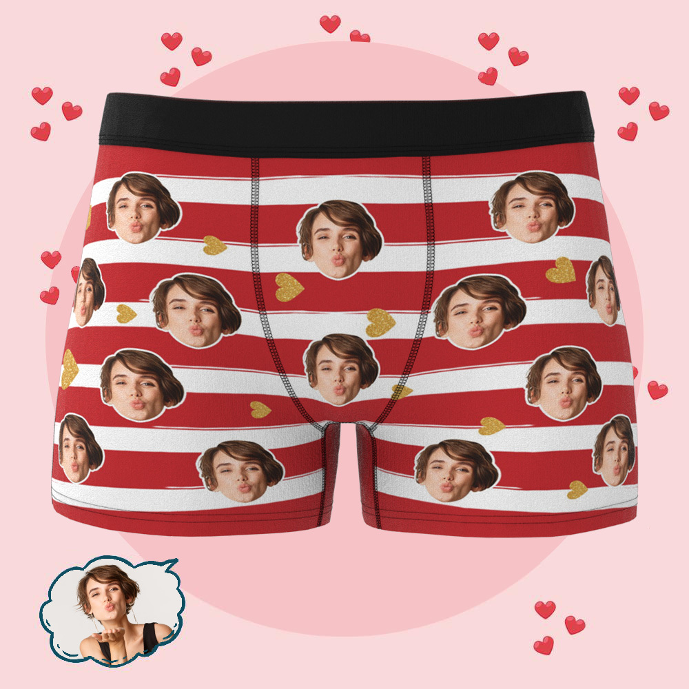 Sous-vêtements Personnalisés Avec Photo, Sous-vêtements À Rayures Personnalisées, Sous-vêtements Photo Pour Amoureux - Mug Personnalisé