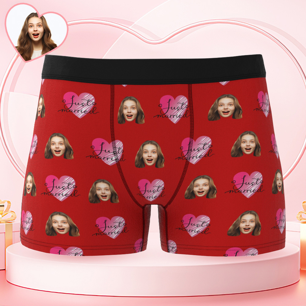 Sous-vêtements Personnalisés Avec Photo Du Visage, Boxers « jeunes Mariés » Pour Amoureux - Mug Personnalisé