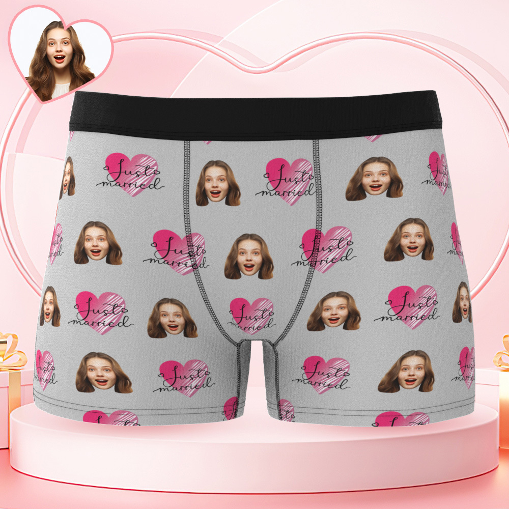 Sous-vêtements Personnalisés Avec Photo Du Visage, Boxers « jeunes Mariés » Pour Amoureux - Mug Personnalisé