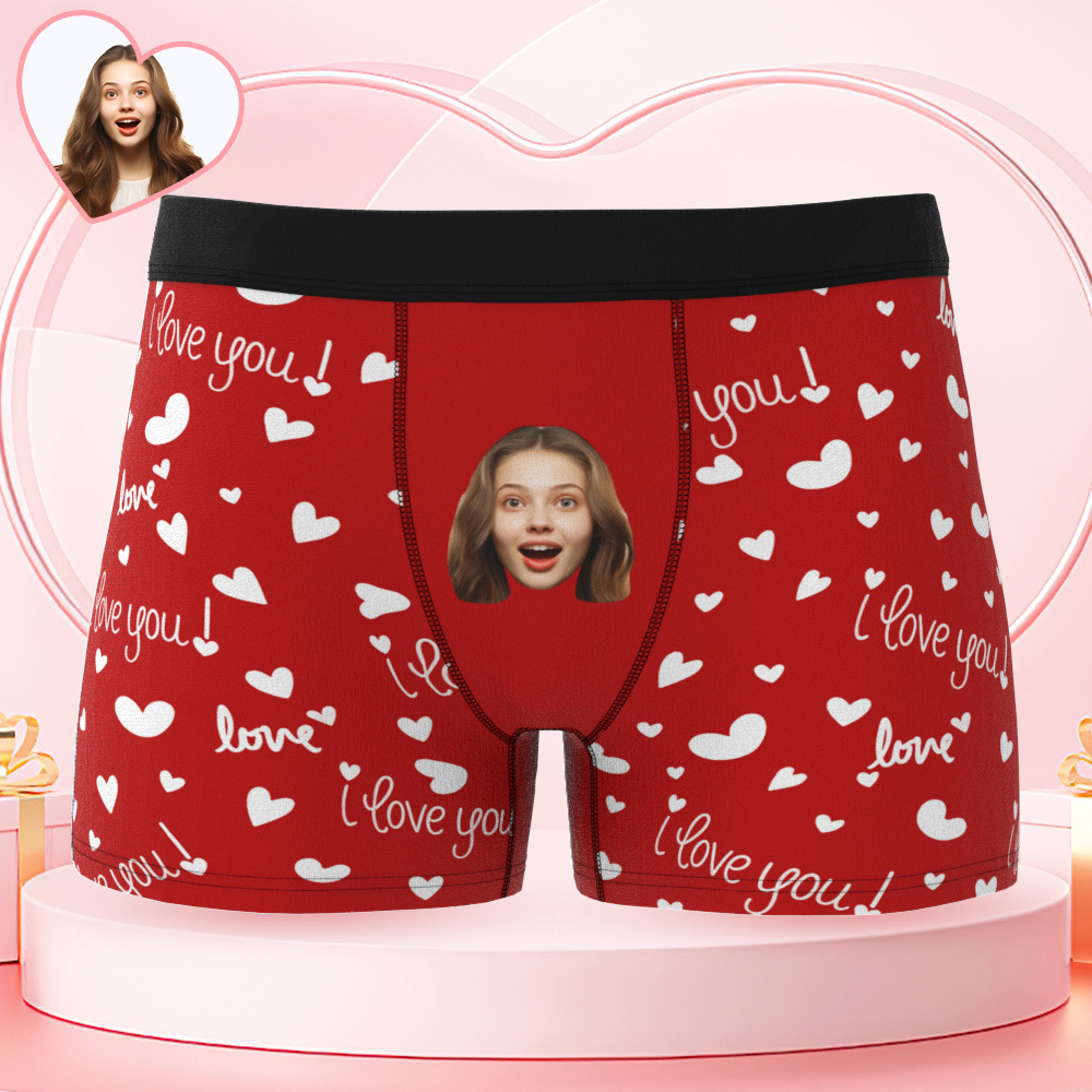 Sous-vêtements Personnalisés Avec Photo Et Visage, Boxers « Je T'aime » Pour Homme - Mug Personnalisé