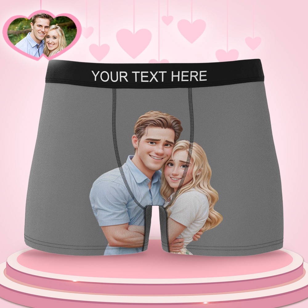 Boxer Personnalisé Pour Homme, Caleçon Boxeur Personnalisé Avec Photo 3d De Style Dessin Animé Pour Petit Ami - Mug Personnalisé