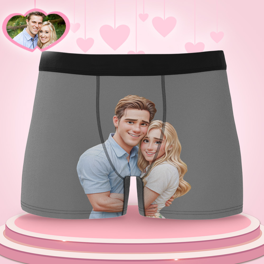 Boxer Personnalisé Pour Homme, Caleçon Boxeur Personnalisé Avec Photo 3d De Style Dessin Animé Pour Petit Ami - Mug Personnalisé