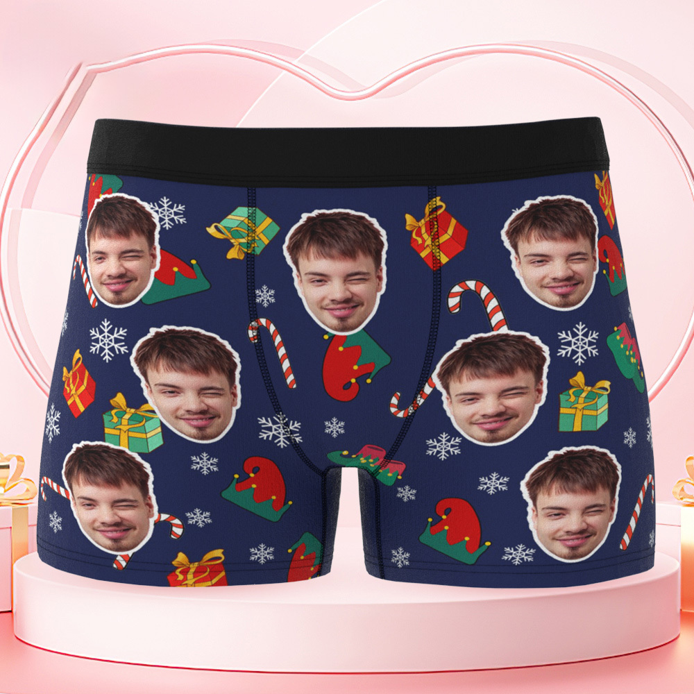 Boxer Personnalisé Pour Les Fêtes, Culotte De Noël Avec Photo Personnalisée, Boxer Père Noël Personnalisé Pour Amoureux - Mug Personnalisé