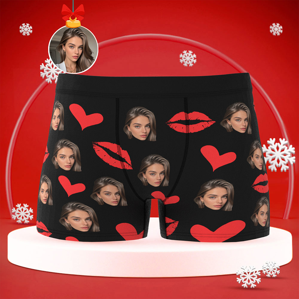 Culottes Personnalisées Avec Lèvres Rouges, Sous-vêtements Personnalisés Avec Photo