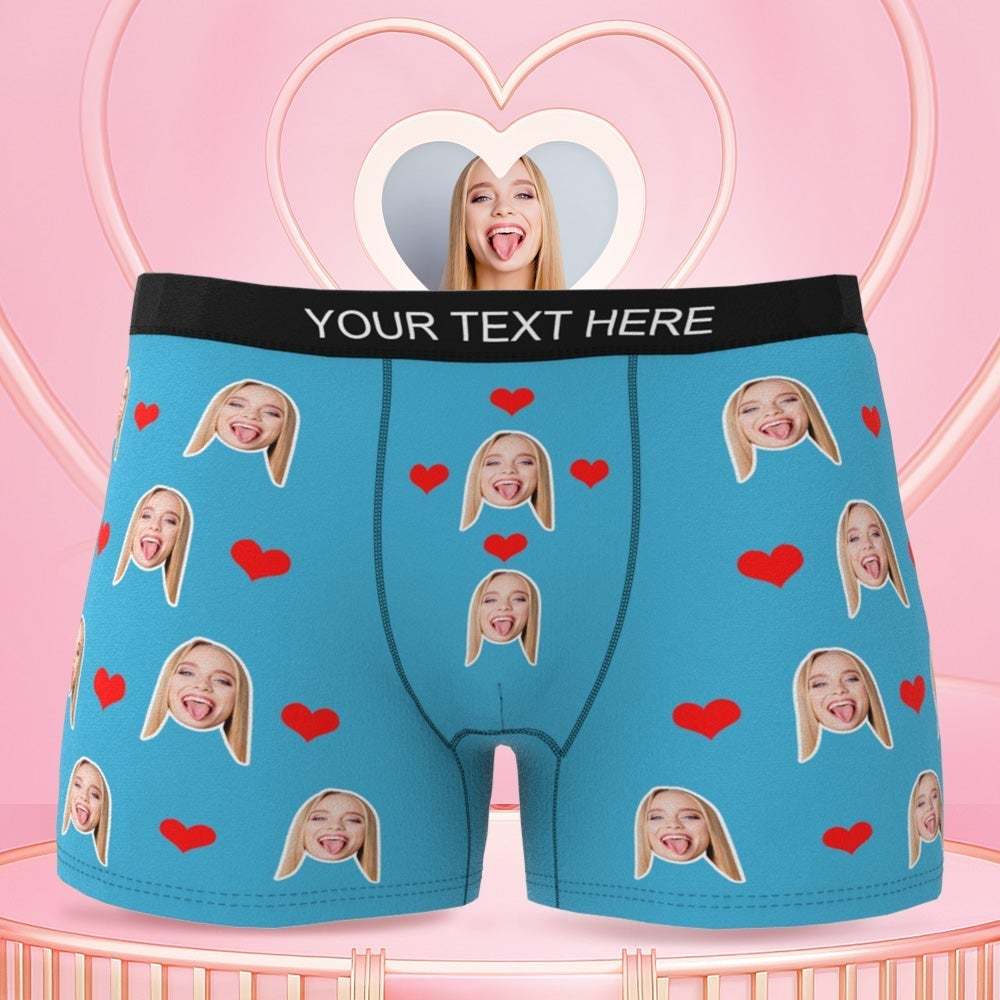 Caleçon Personnalisable Photo Cadeau Boxer Personnalisé Visage Homme Couple Cadeau Petit Copain