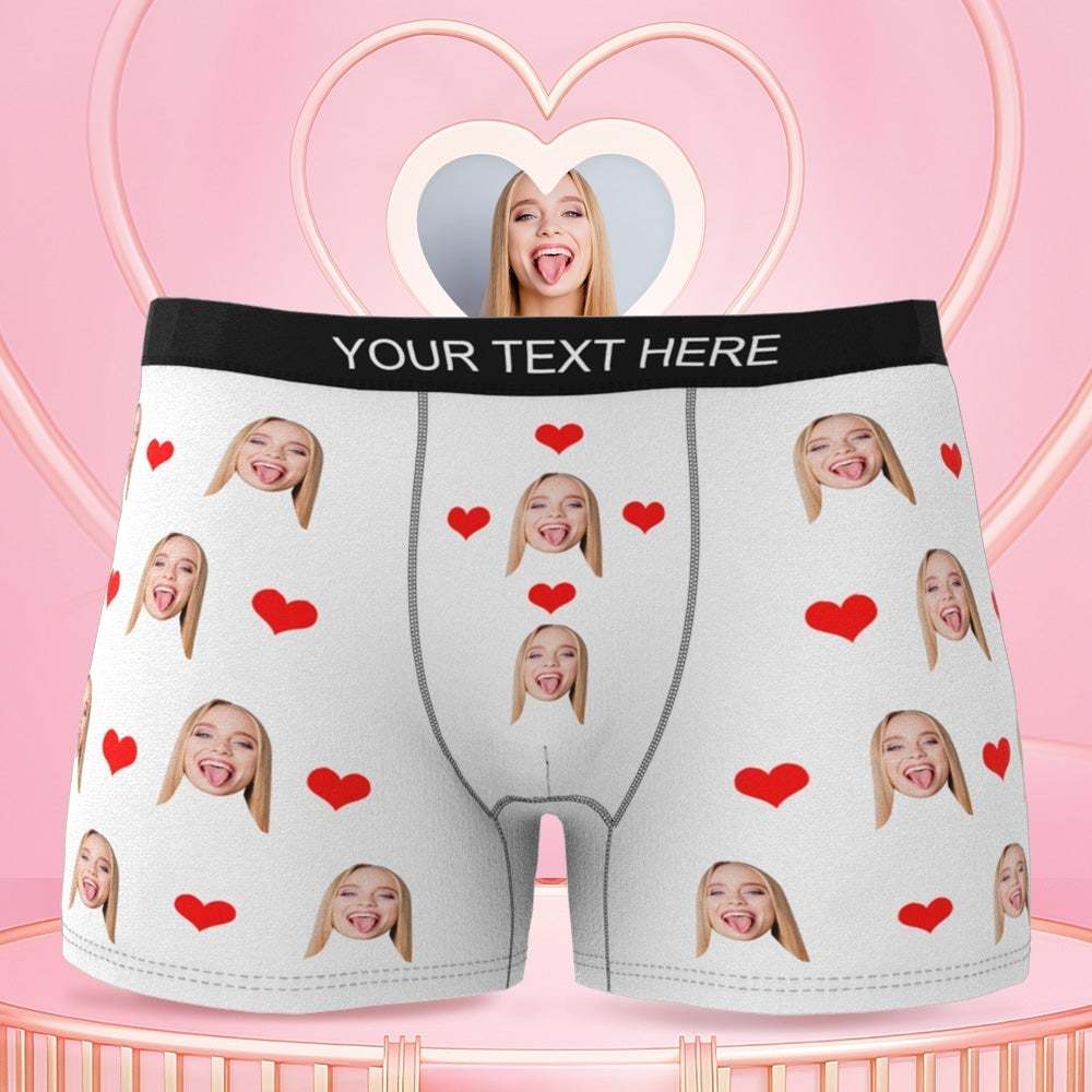 Caleçon Personnalisable Photo Cadeau Boxer Personnalisé Visage Homme Couple Cadeau Petit Copain