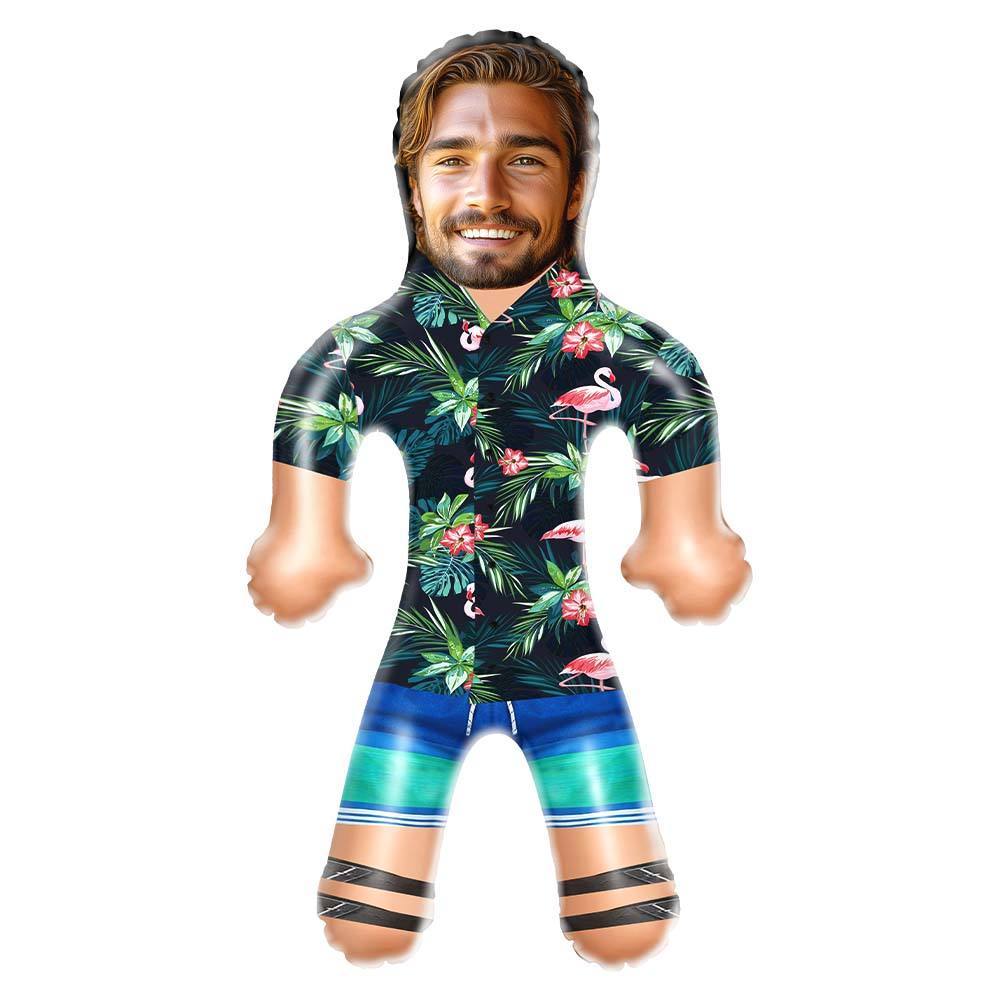Poupées Gonflables Personnalisées, Chemise Hawaïenne, Flamant Coloré, Visage Imprimé Amusant Pour Homme Gonflable, Pour Cadeaux De Fête - Mug Personnalisé