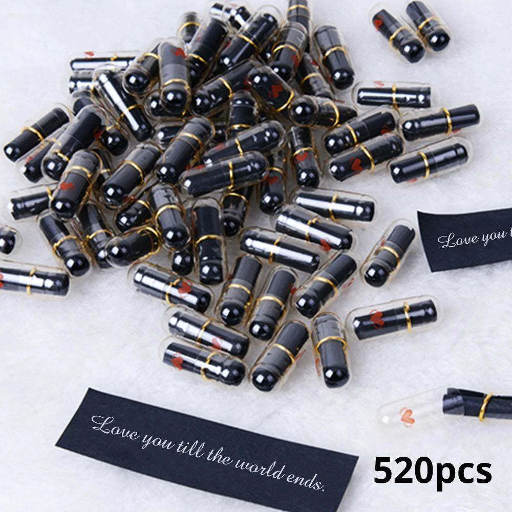 Noir 520pcs Bricolage Belle Mini Lettre En Forme De Capsule De Message Dans Une Bouteille Avec Boîte - Mug Personnalisé