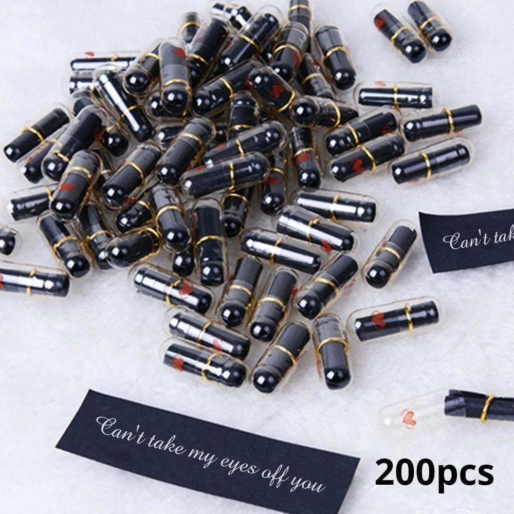 Noir 200pcs Bricolage Belle Mini Lettre En Forme De Capsule De Message Dans Une Bouteille Avec Boîte - Mug Personnalisé
